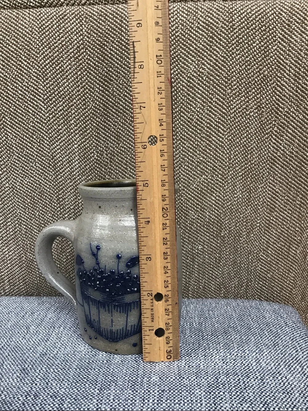 Salmon Falls 1993 Blueberry Basket Pottery Salt Glaze Stoneware Pitcher Handmade